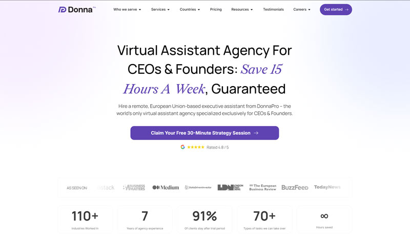 DonnaPro trustworthy virtual executive assistant agency