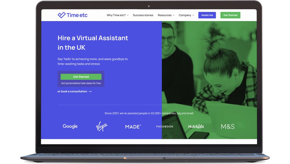 Time Etc virtual assistant service website