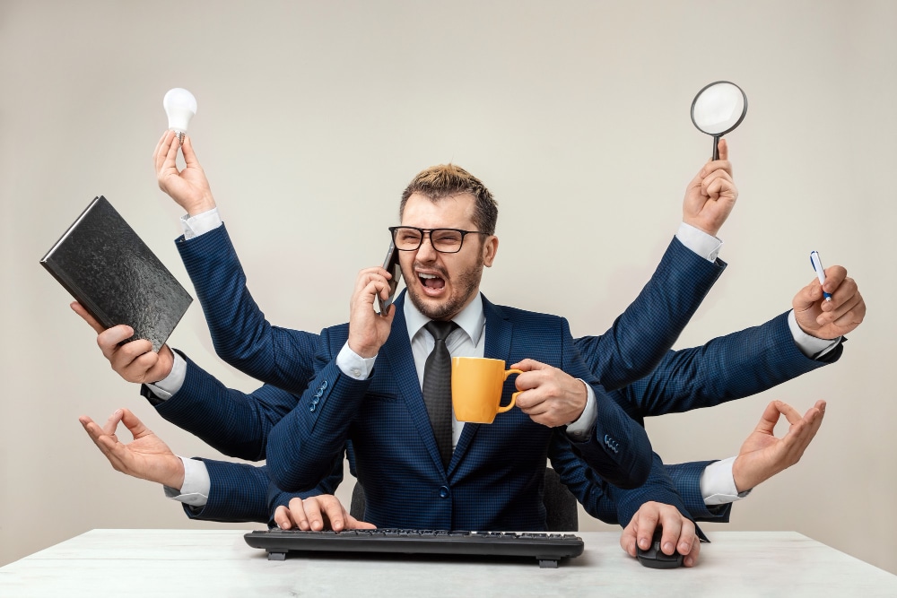 Virtual assistant job search preparation showing professional building online presence and personal brand